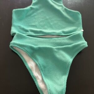 Free People Rhyhm Wave Break hi hip banded surf bottom and top